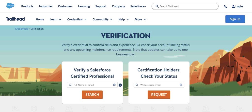 Screenshot of Certificate Verification Page