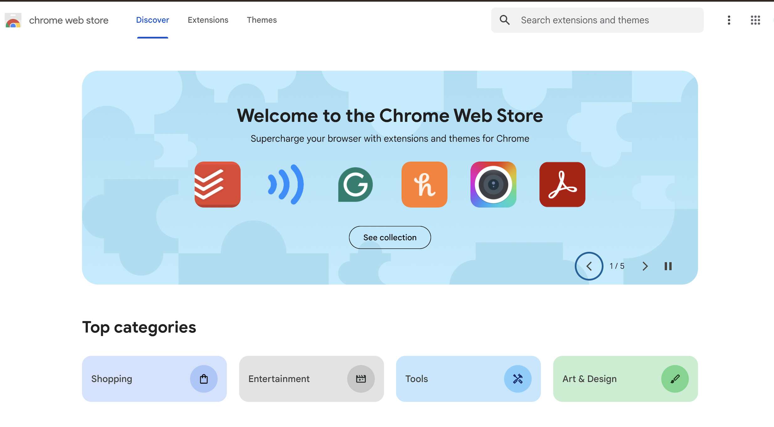 Chrome Web Store Landing Page Screenshot