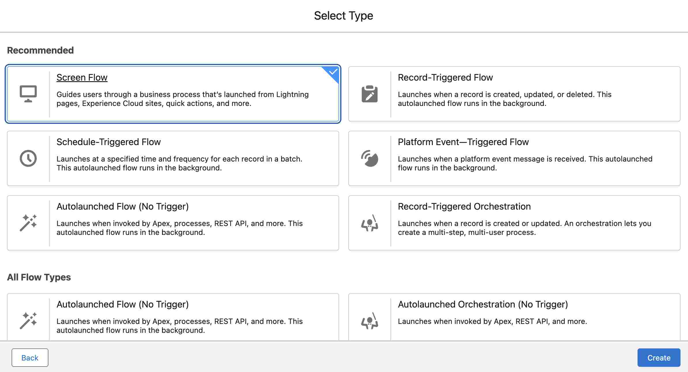 Select-Screen-Type-Flow-Screenshot