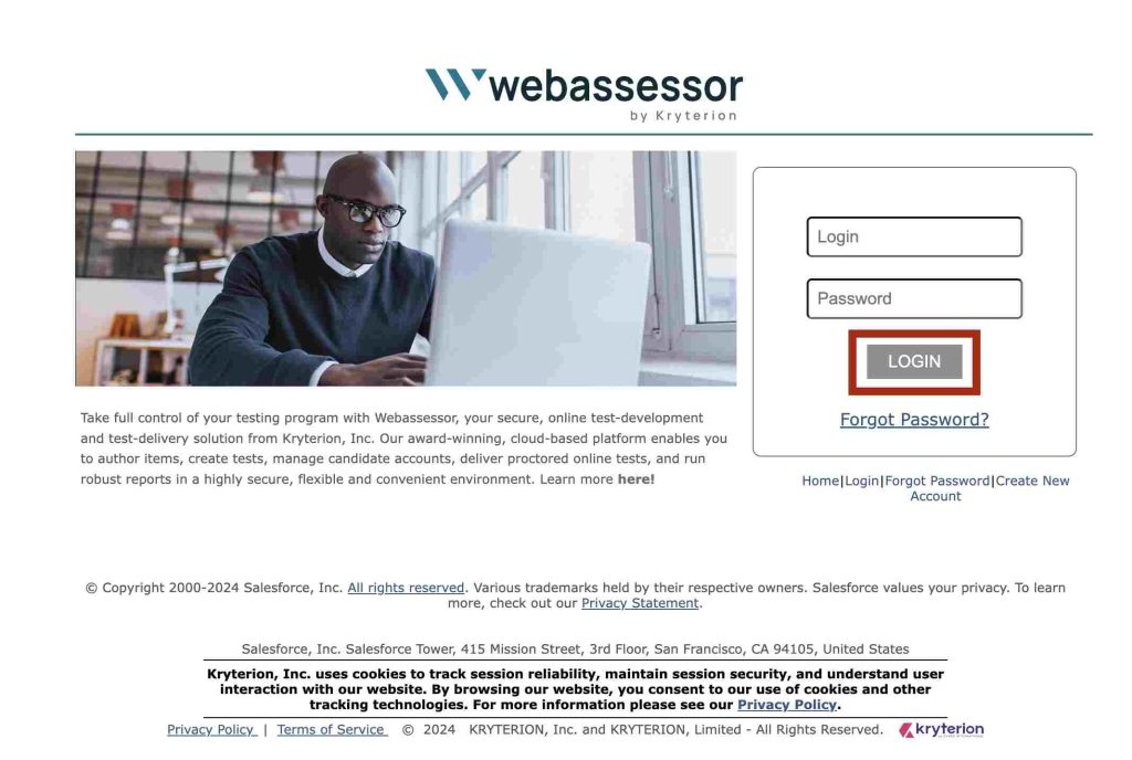 Webassessor Login Page